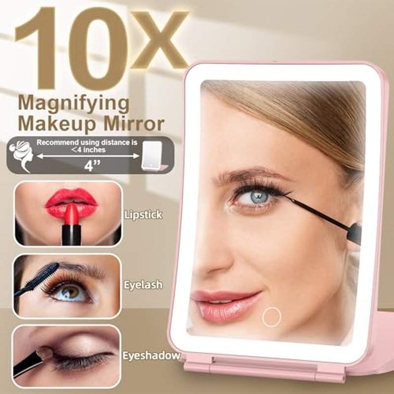 Mocado 10X Magnifying Makeup Mirror with Light & Rechargeable Battery