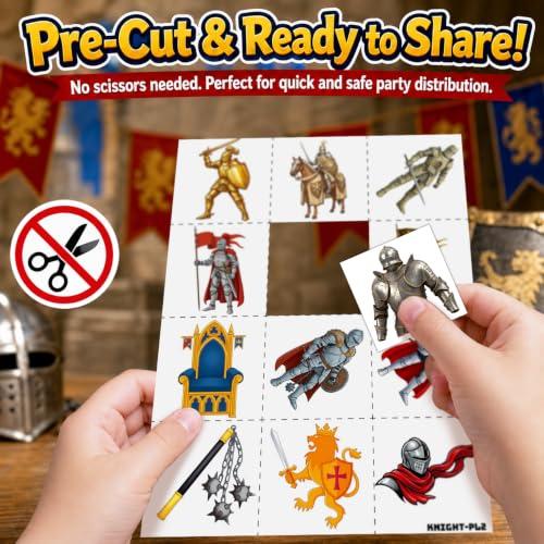 Medieval Knight Temporary Tattoos for Kids | 96 PCS