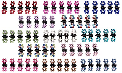 Mini Glitter Rhinestone Hair Clips No-Slip Grip 65 pcs for Women & Girls
