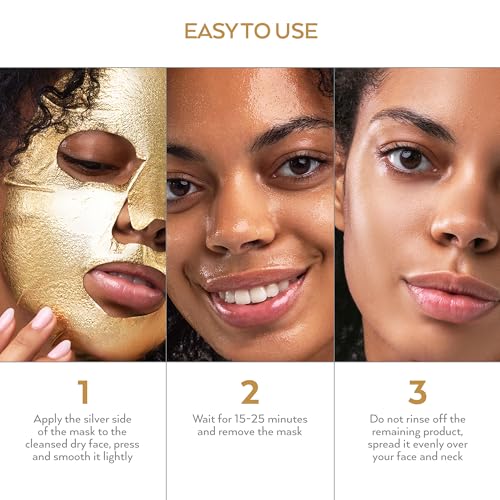 Korean Collagen Face Mask 10 pack - 24K Gold Face Mask Skin Care - Premium Alternative to Korean Sheet Masks - Deep Collagen Mask For Face, Skin - Hydrating Face Masks Skincare - Korean Face Mask Set