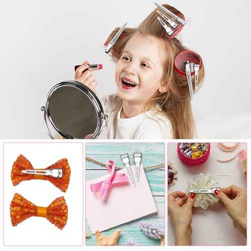 75pcs Duck Biled Hair Clips for Women, Duckbill & Metal Hair Clips for DIY Styling, Silver Hair Pins with Storage Case - Salon & Home Hair Accessories for Cutting, Rolling Long Hair