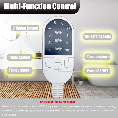 Heat Cap for Deep Conditioning - 10-Level Thermal Hair Steamer