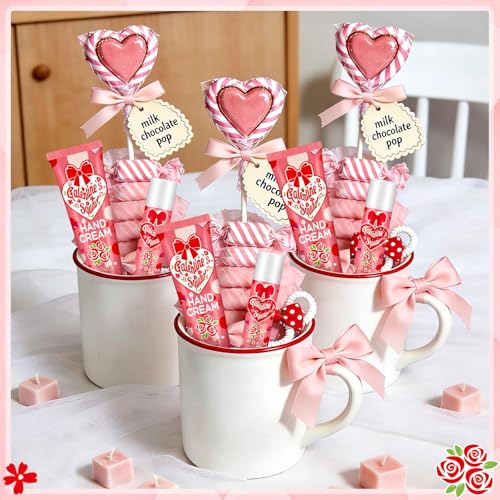 Demissle 36 Sets Galentine's Day Gifts Bulk 36 Lip Balm and 36 Hand Cream Gift Set Galentine's Day Party Favors Supplies Valentines Gift Ideas for Adults Friends Women Teacher Staff Coworker