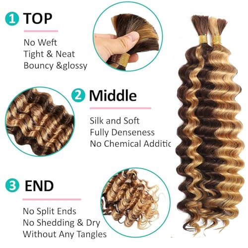 20-Inch Brazilian Curly Human Braiding Hair - 2 Bundles, 110g