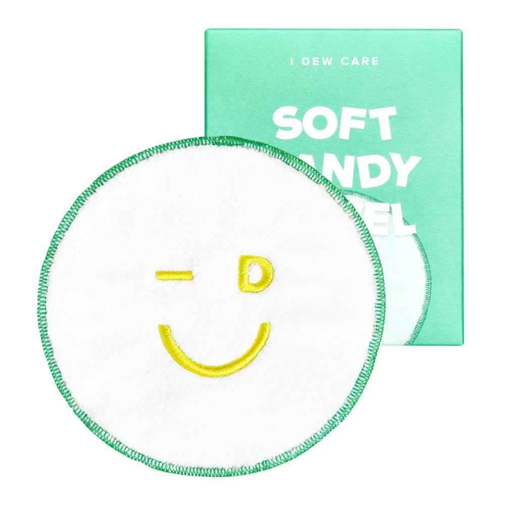 I DEW CARE - Soft Handy Towel | Fast Absorbent, for Hand and Face, Travel Size, Toiletries, Quick Dry, Facial Skincare Washcloth, Reusable Face Pads, Washable Microfiber, 1 CT