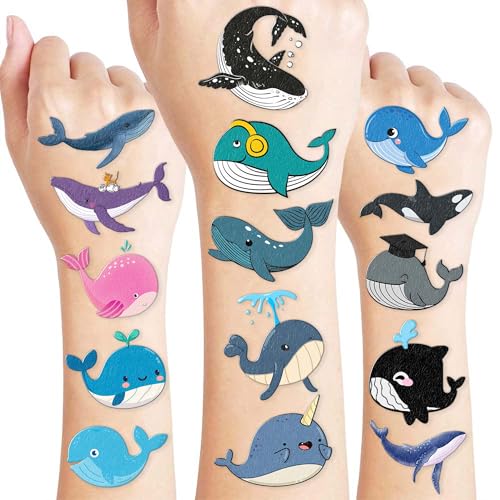 96 Whale Temporary Tattoos Ocean Sea Animals Party Favors