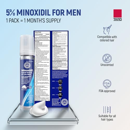 Minoxidil 5% Foam Hair Regrowth Treatment for Men, 3-Month Supply