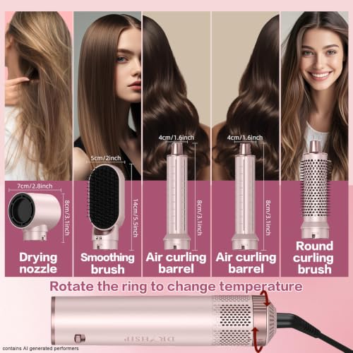 5-in-1 Hot Air Styler Brush - Dry, Curl, Straighten & Volumize