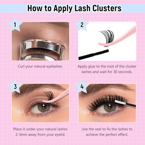 60D Lash Clusters 10-18mm Mixed Length D Curl Eyelash Extensions