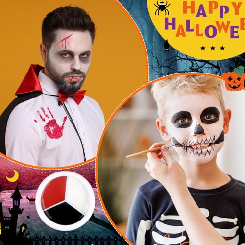 Halloween Makeup Kit 16pc with Face Paint, Glitter & Brushes