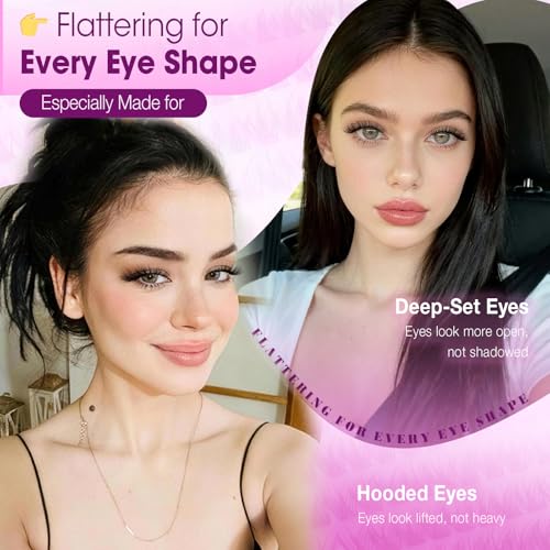 Yawamica Short D Curl Lash Clusters - Mixed 9mm-12mm for Natural Everyday Look