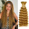 Biifoum Deep Wave Water Bulk Braiding Hair 18in Honey Blonde 2 Bundles, 200g