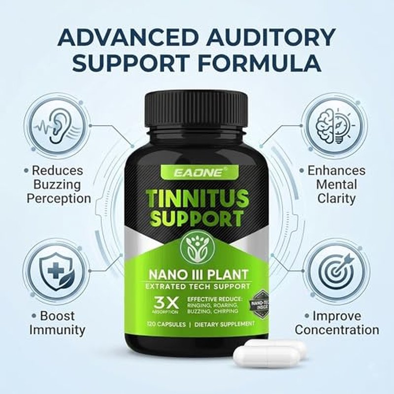 EAONE Tinnitus Relief Capsules - 120 Count Ear Ringing Support