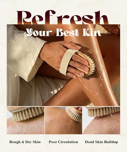 Natural Boar Bristle Dry Body Brush for Exfoliation