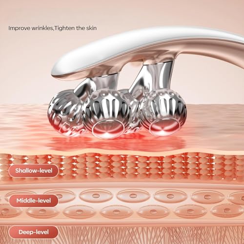 Doge&Vollar Facial Massager Face and Neck | Shaper & Slimmer for Women | Korean Skin Care | Lymphatic Contour Face Brush Face Roller Lymphatic Drainage | Rechargeable for Home & Travel Use