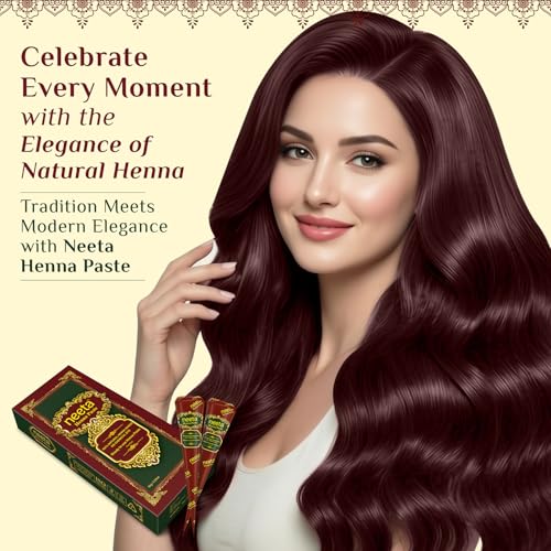 Neeta Ready-to-Use Henna Paste Cones - Reddish Brown (Pack of 4)
