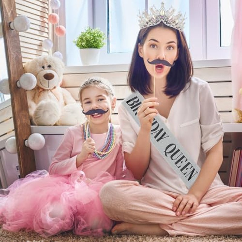 Birthday Queen Sash & Tiara Set for Women Girls - 2 Pack