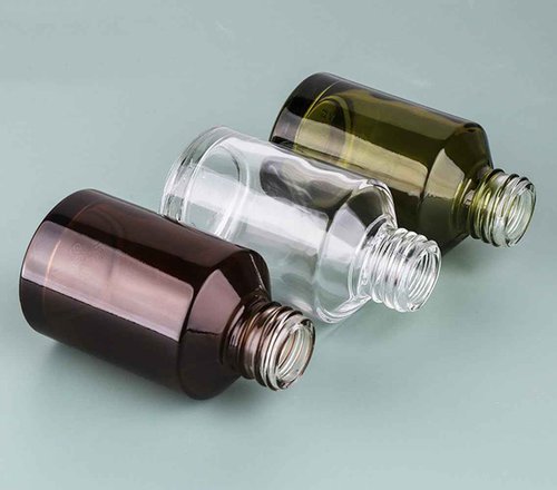 2 Pcs 60ml 2oz Glass Travel Bottles Leakproof Liquid Foundation Bottle Lotion Pump Bottles Lotion Dispenser Soap Dispenser Cosmetics Containers Jar with Black Pump(Wine Red and Green)