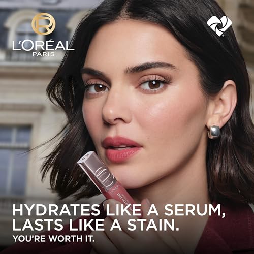 L'Oreal Paris Hyaluron Tint Lip Stain Serum - Hydrating Long Lasting Lip Color, 217 Smoky Mauve