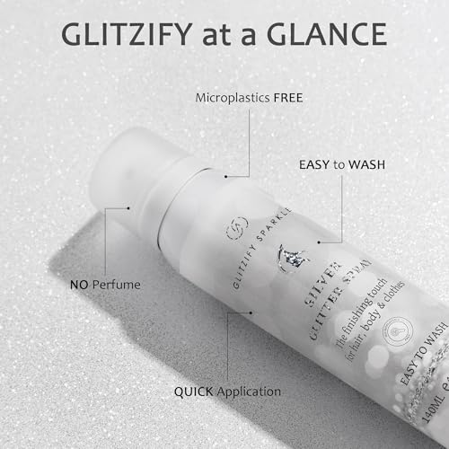 Silver Body Glitter Spray 4.73oz - Washable Shimmer
