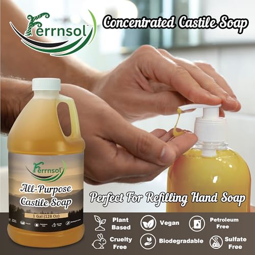 AP Castile Soap Liquid (1 Gallon) ? Unscented, Fragrance-Free, Refill ? Natural All-Purpose Soap for Home, Hands, and More ? Gentle, Non-Toxic formula ? 128oz - Made in USA