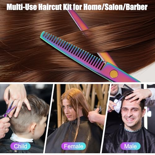 Professional Hair Cutting Scissors Set - 440C Stainless Steel Kit