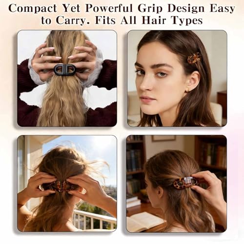 Magnetic Hair Clips for Women - 2 Pcs Strong Hold, No Crease