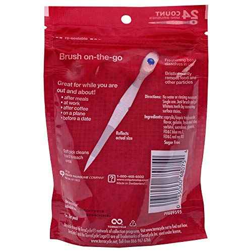 Colgate Optic White Wisp Disposable Mini Toothbrush, Cool Mint 24 Count (Pack of 4)