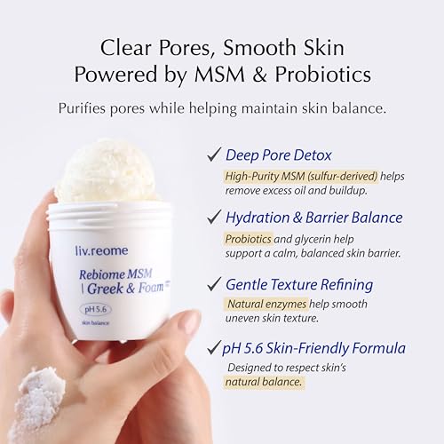 MSM Sulfur Deep Pore Cleanser ? Low pH Barrier-Respecting Face Wash, Pore Reset for Sensitive Skin