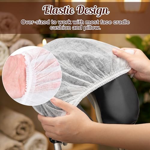 Thicken & Ruffle Edge Disposable Face Cradle Covers 100pcs for Massage & Spa