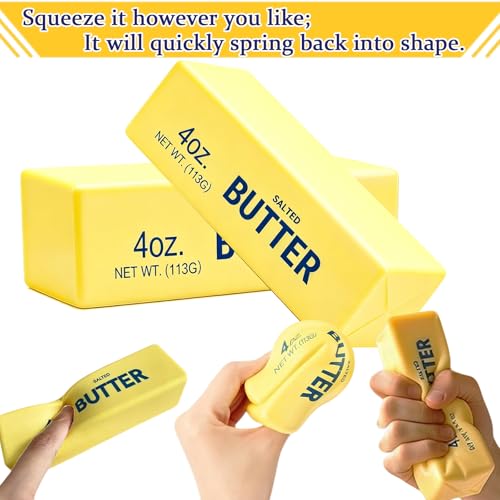 Realistic Butter Stick Squeeze Toy - 2PCS Stress Relief Squishy