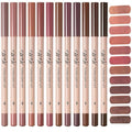 12-Color Matte Lip Liner Set - Waterproof & Long-Lasting