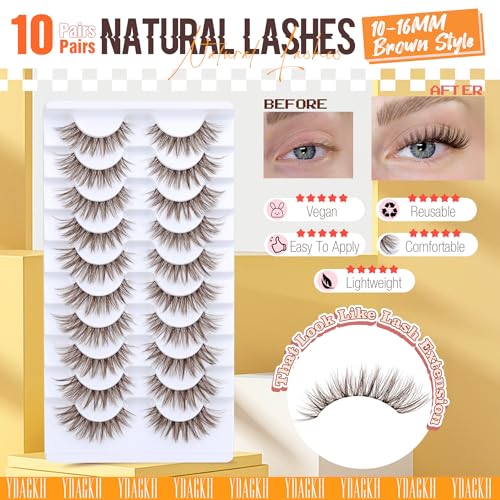 Dark Brown Wispy Lashes 16mm Cat Eye Faux Mink