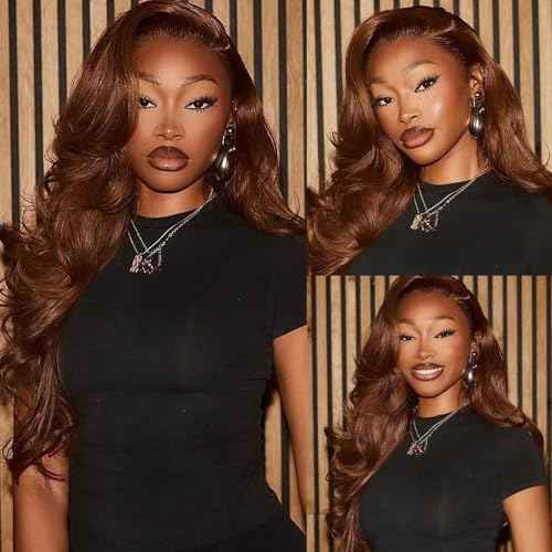 2x6 Closure Human Hair 20 Inch HD Transparent Lace 2x6 Body Wave Closure Middle Part Brazilian 4# Brown Human Hair Closure With Baby Hair