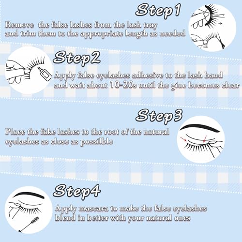 21 Pairs False Eyelashes 18-25mm 8D Volume D Curl Mink