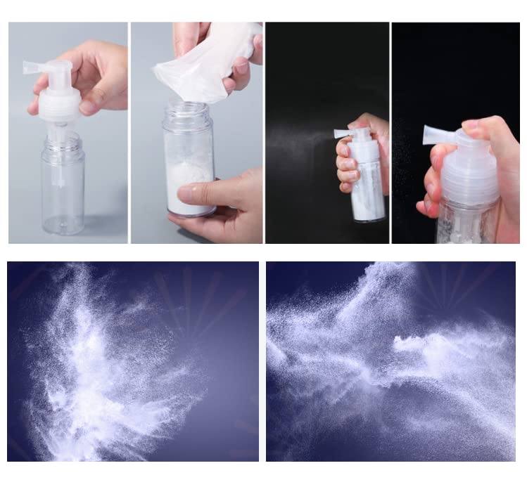 Duehut 110ml Portable Refillable Powder Spray Bottle with Locking Nozzle for Cosmetics & Hair Care