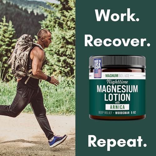 Nighttime Magnesium Lotion with Arnica ? Soothing Relief & Relaxation, Highly Concentrated Magnesium for Muscles & Joints ? Apply to Legs or Feet Before Bed ? Skin-Friendly