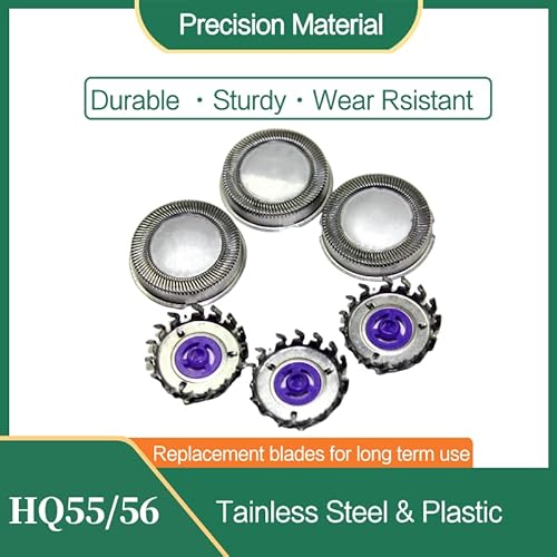 3 Pack Replacement Shaver Head Blades Fit for Norelco Hq56 Hq55 Plus Hq4 Hq3 6948XL HQ5401, HQ5413, HQ5421, HQ5426, HQ5430, HQ442, HQ443, HQ444, Durable Men's Electric Razor Blade Refills
