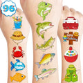 96 PCS Fishing Temporary Tattoos for Kids Party Favors