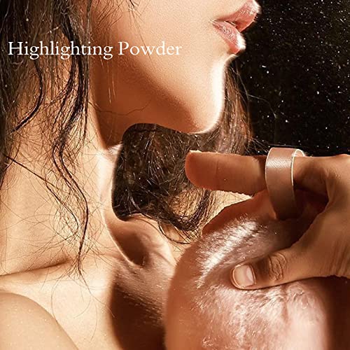 Highlighter Makeup Powder,Body Glitter Face Highlighter Peach Shimmer Powder Ball Puff,Multi-Use Face Highlighter Diamond Shimmer Makeup Powder Puff Patting Glitter Contour and Highlighter