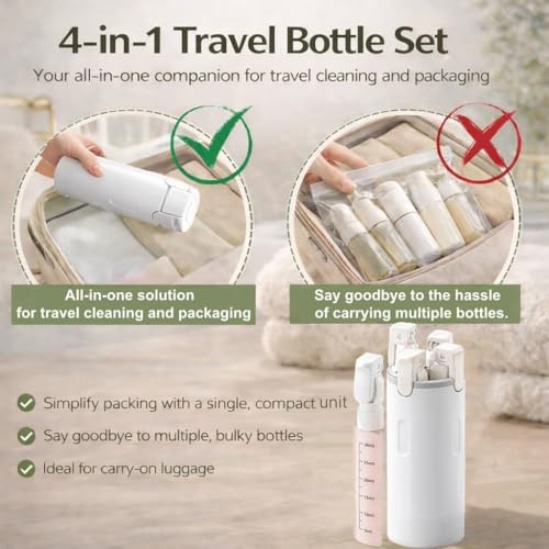 4-in-1 Travel Dispenser Set, 30ML Leak Proof Bottles