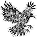Raven Temporary Tattoos for Men & Women - Tribal Maori Design