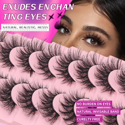 10 Pairs 3D Fluffy Cat Eye False Eyelashes - Reusable Mink Lashes