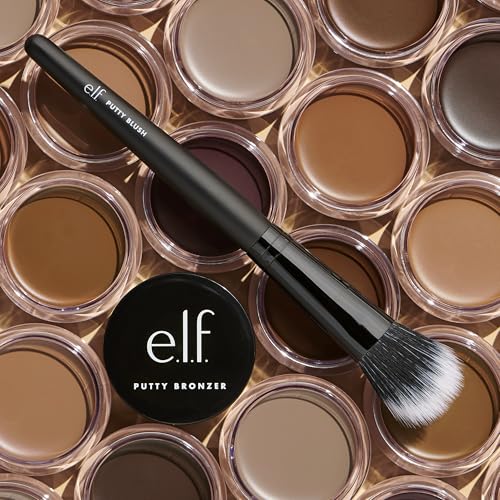 e.l.f. Putty Blush Brush, Makeup Brush For Putty & Cream Formulas, Easily Applies Blush & Bronzer For An Airbrushed Look, Vegan & Cruelty-Free