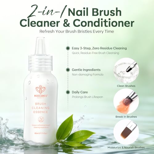 Modelones White Nail Art Brush Cleaner & Restorer 2.71 Fl Oz - B-White-1