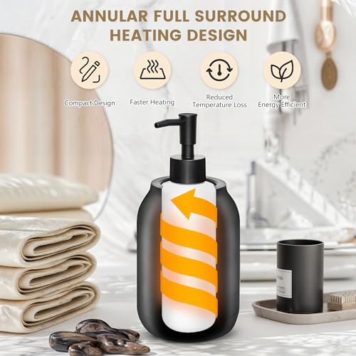 Massage Oil Warmer Bottle Professional Electric Lotion Digital Heater for SPA, Portable Oil Warmer Heated Cream for Beauty Salon Home, with ¡É/¢µ Switchable Display, Two Oil Dispenser Bottle