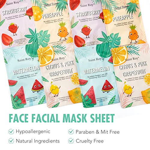 Face Masks 8 Sheet Beauty Face Mask Clean Face Masks Skincare, Hydrating Face Masks, Moisturizing, Soothing, Beauty Mask For All Skin Type Variety Beauty Mask Set christmas gifts for teen girls