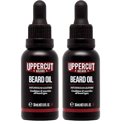 UPPERCUT DELUXE Conditioning Beard Oil, Patchouli & Leather Scent, 1 fl. oz. (Pack of 2)