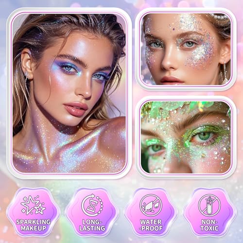 Red White Blue Holographic Glitter Stick Waterproof