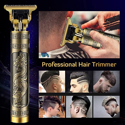 Professional Cordless Hair Trimmer, T-Blade Hair Clippers for Men, Zero Gapped Trimmer Rechargeable Beard Trimmer Edgers Clippers Hair Cutting Kit with Guide Combs, Ear Spoon Tool Set